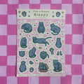 Bleppy the Russian Blue Large Sticker Sheet