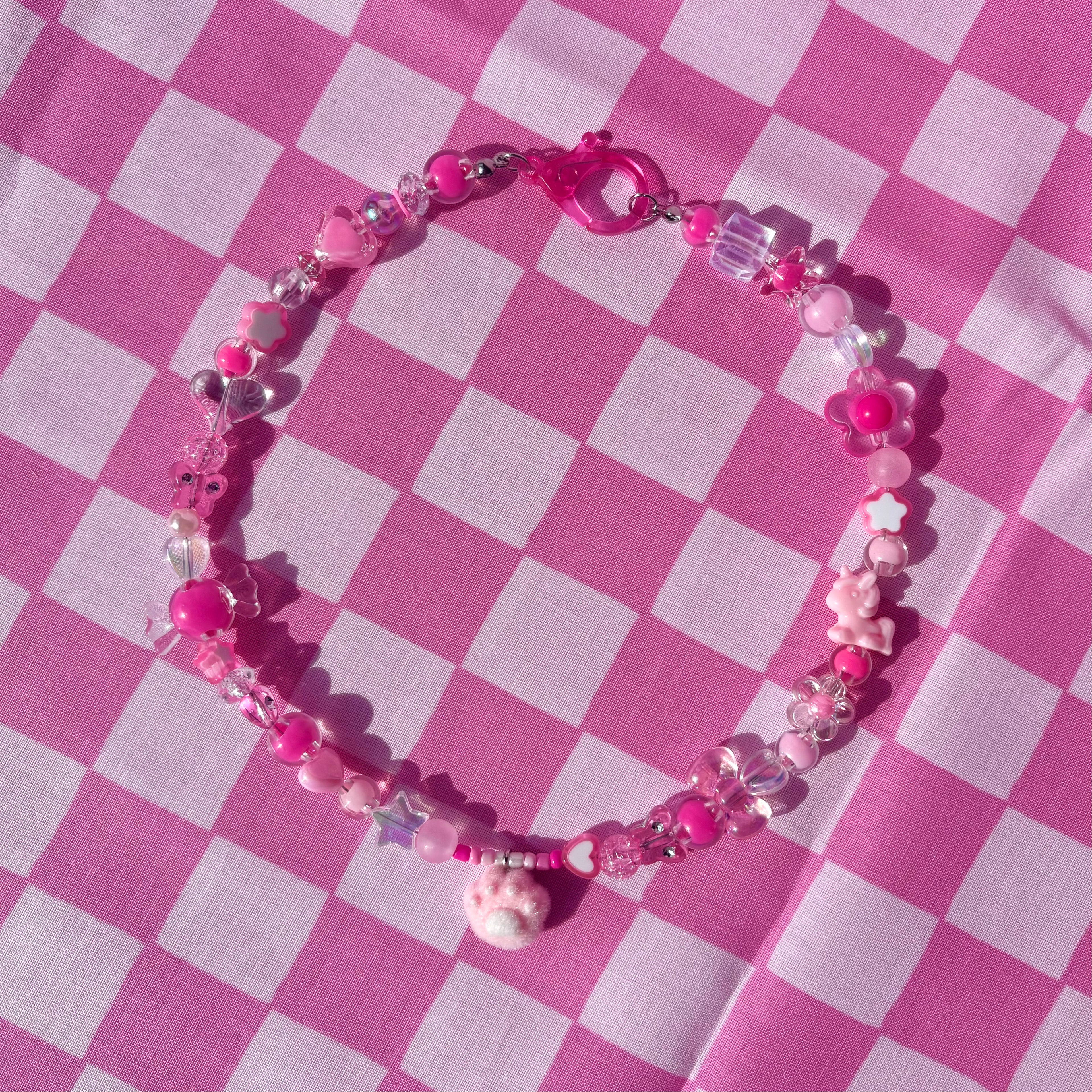 FUZZY PAW Y2K Beaded Necklace ⋆˚✿˖°⋆.ೃ࿔*:･