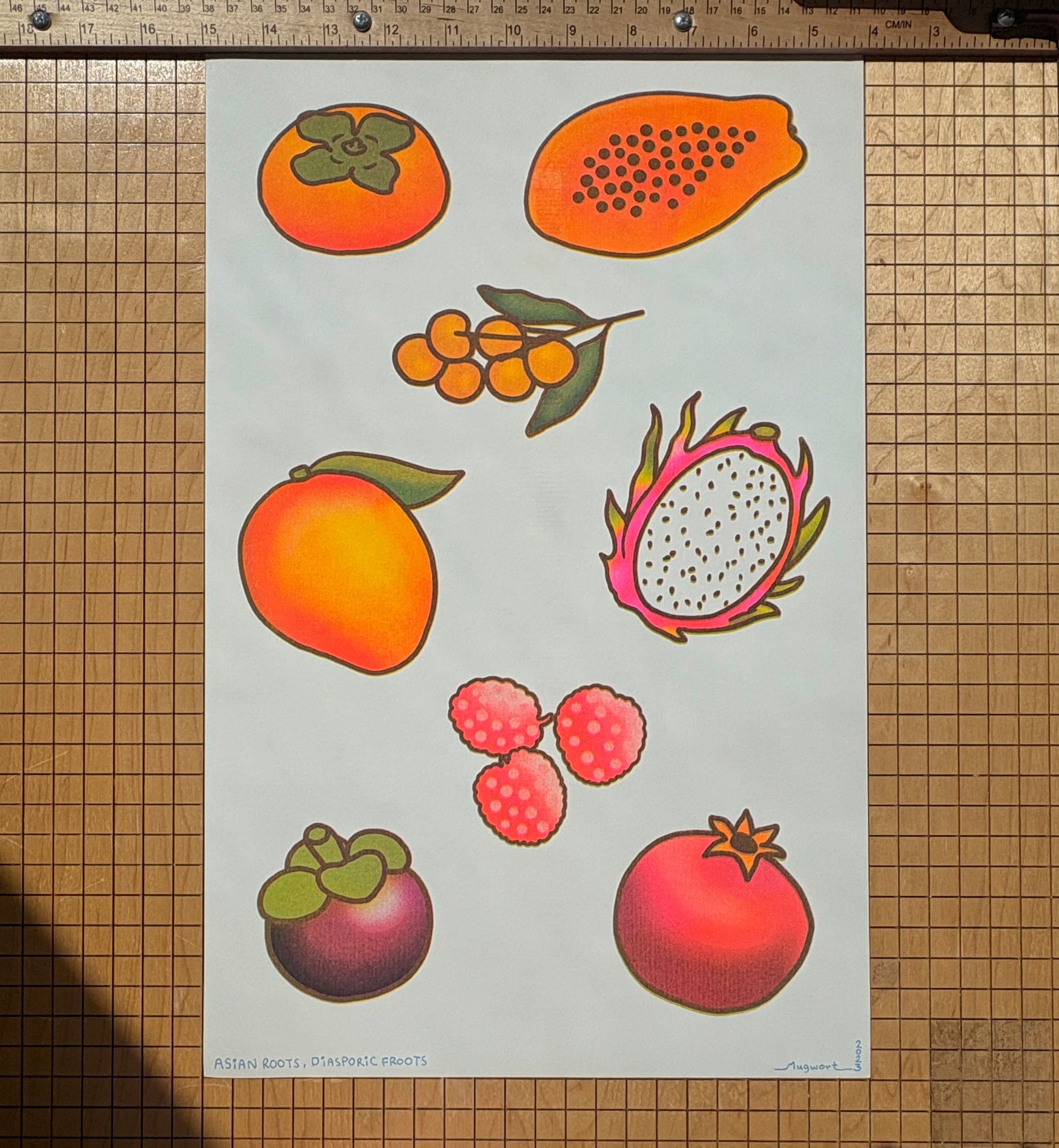 ASIAN ROOTS, DIASPORIC FROOTS Riso Print