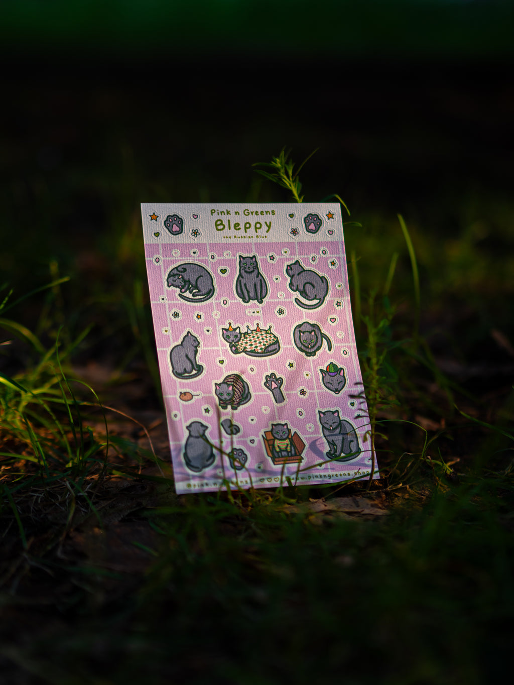 BLEPPY the Russian Blue Large Sticker Sheet