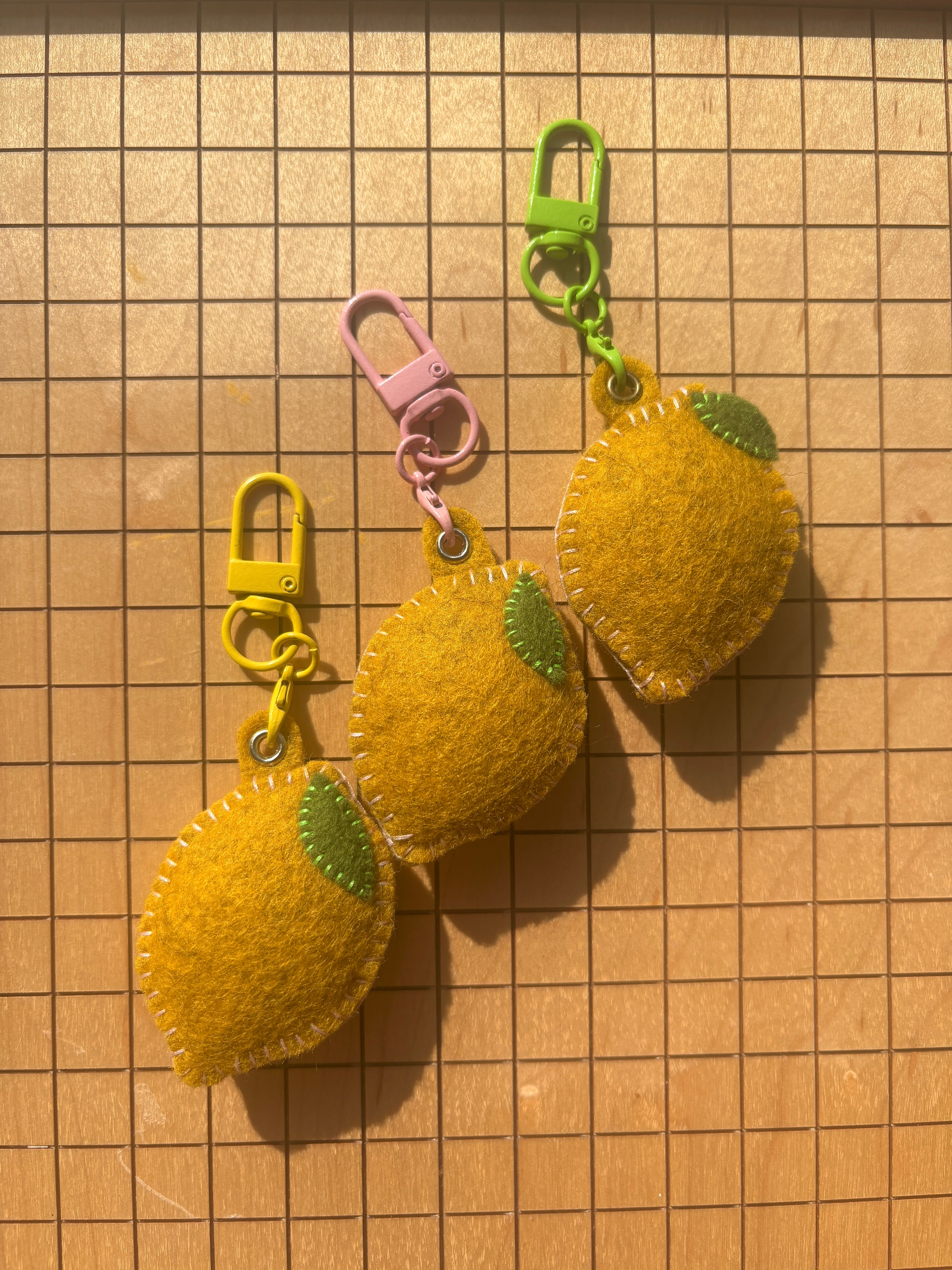 Handsewn LEMON Keychain