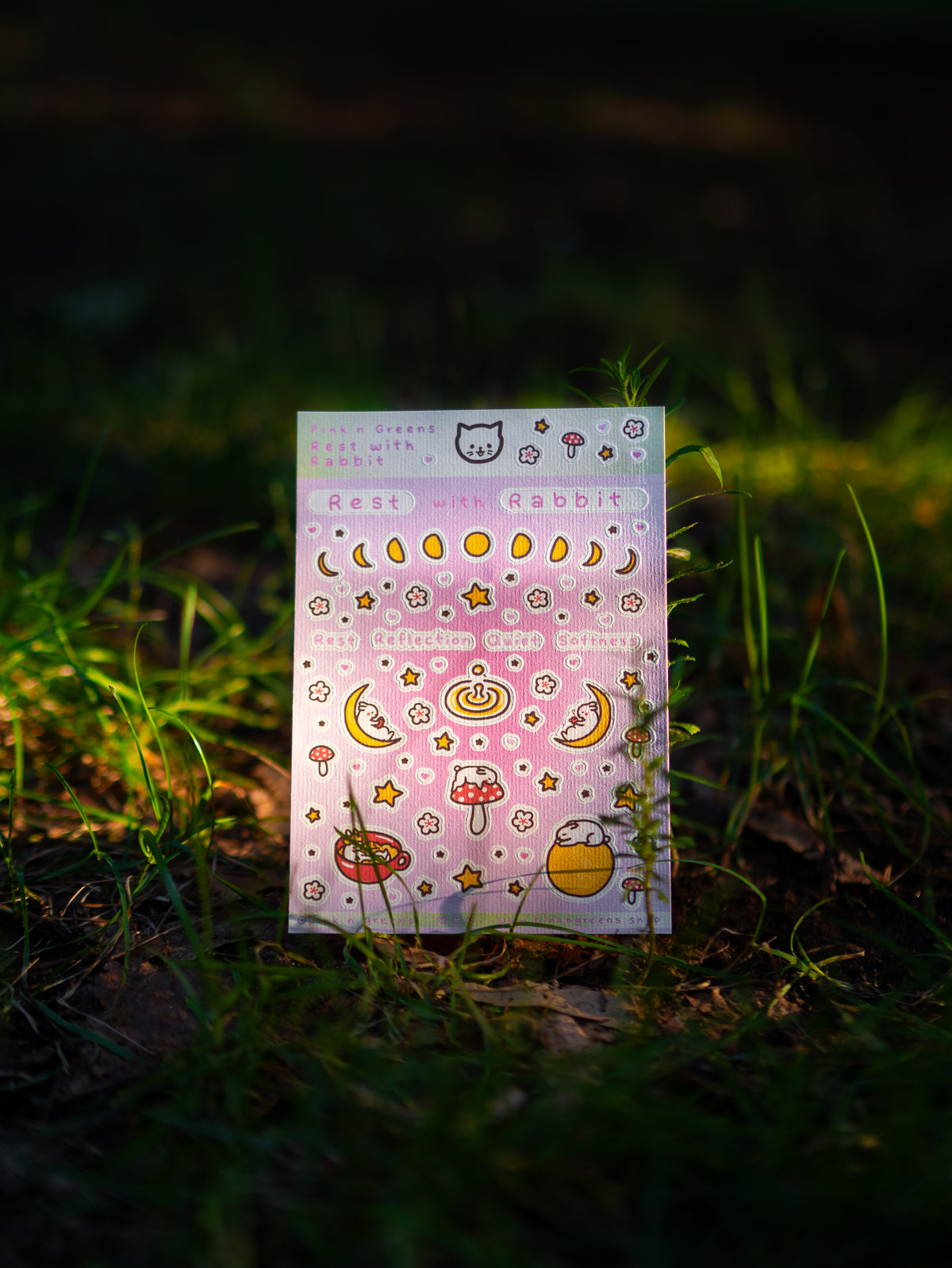 REST WITH RABBIT Large Sticker Sheet