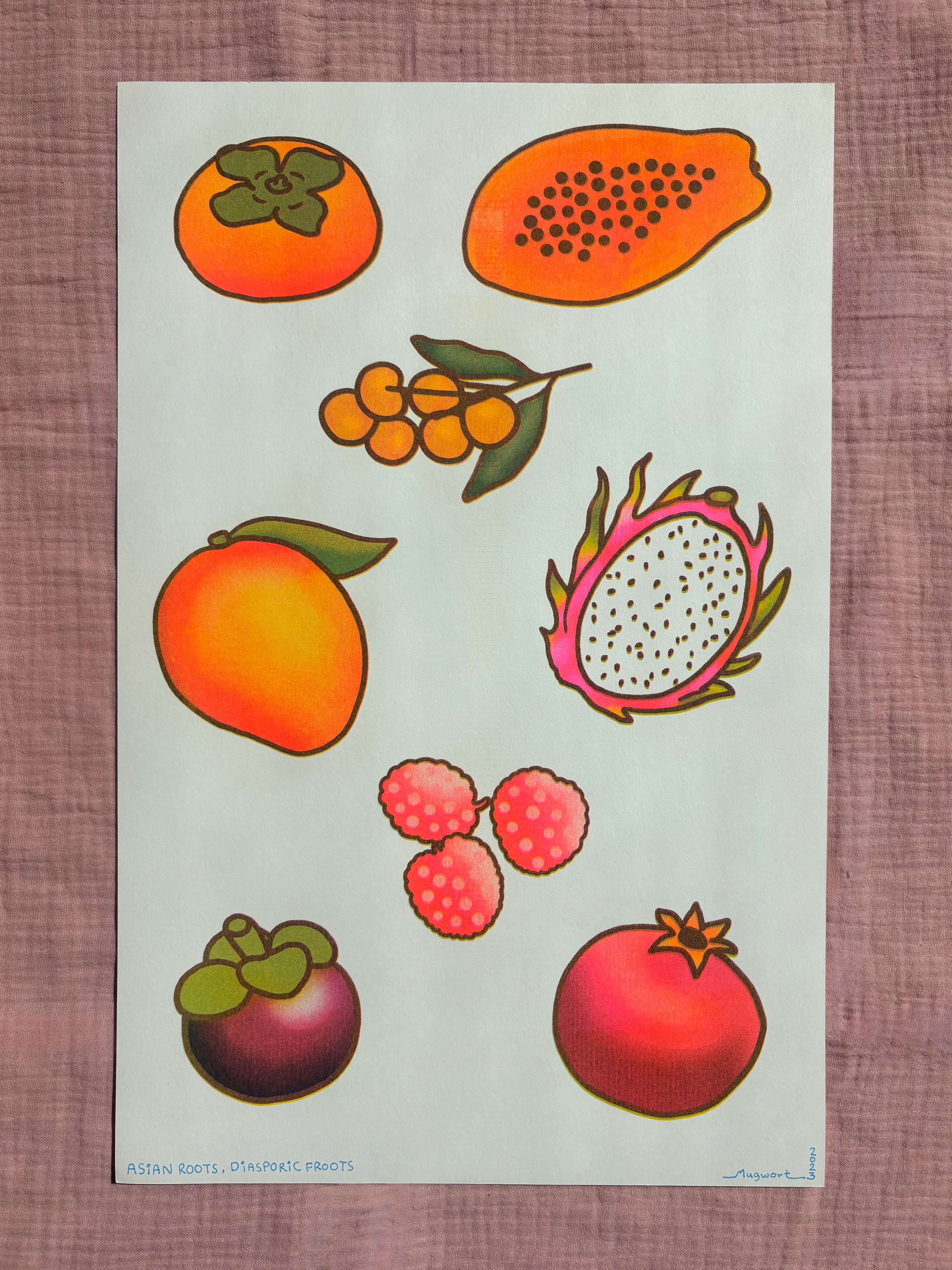 ASIAN ROOTS, DIASPORIC FROOTS Riso Print