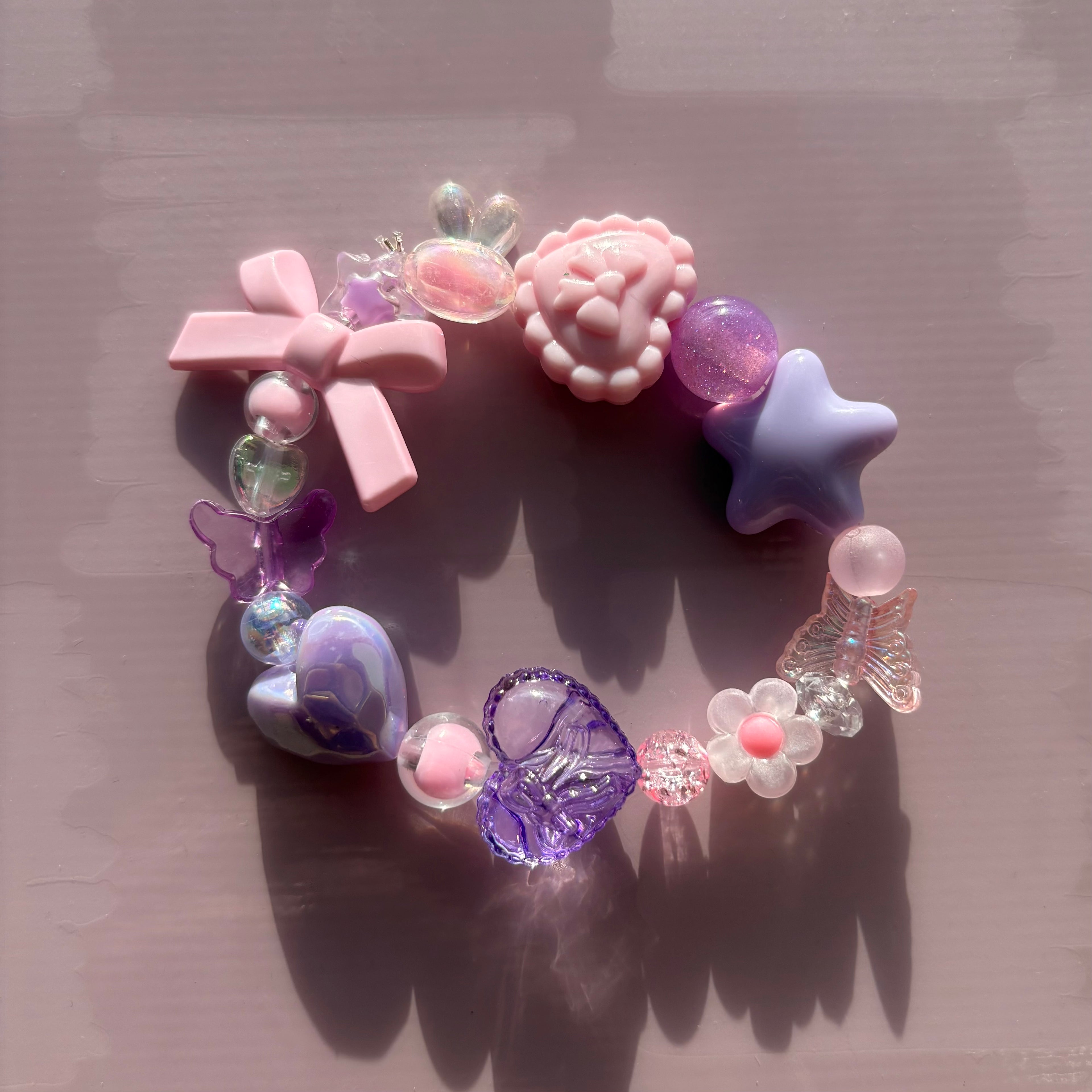 CHUNKY PINK N PURPLES Y2K Bracelet