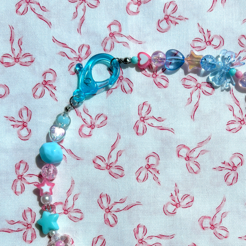 BLUE GUMMY BEAR Y2K Beaded Necklace