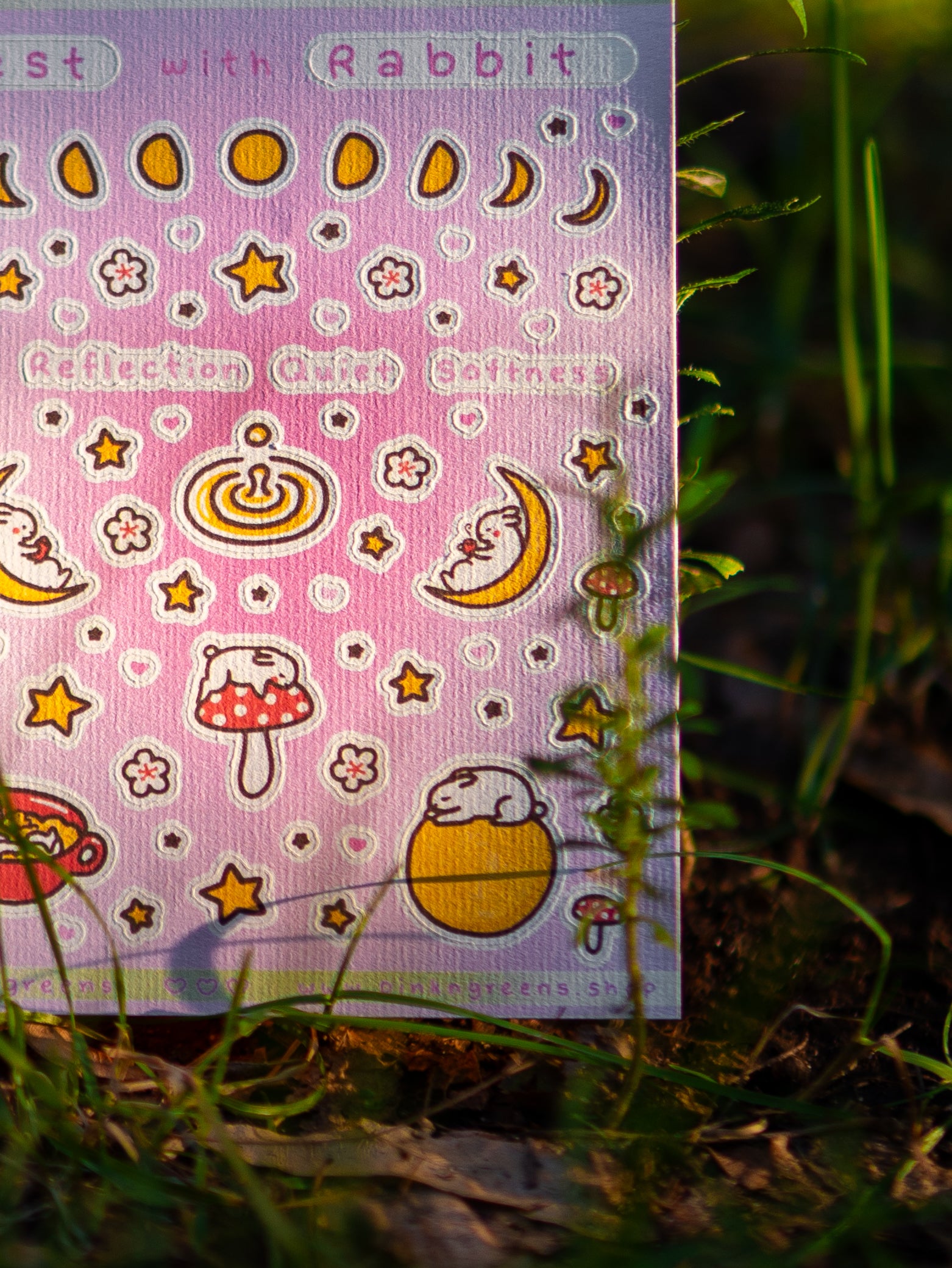 REST WITH RABBIT Large Sticker Sheet