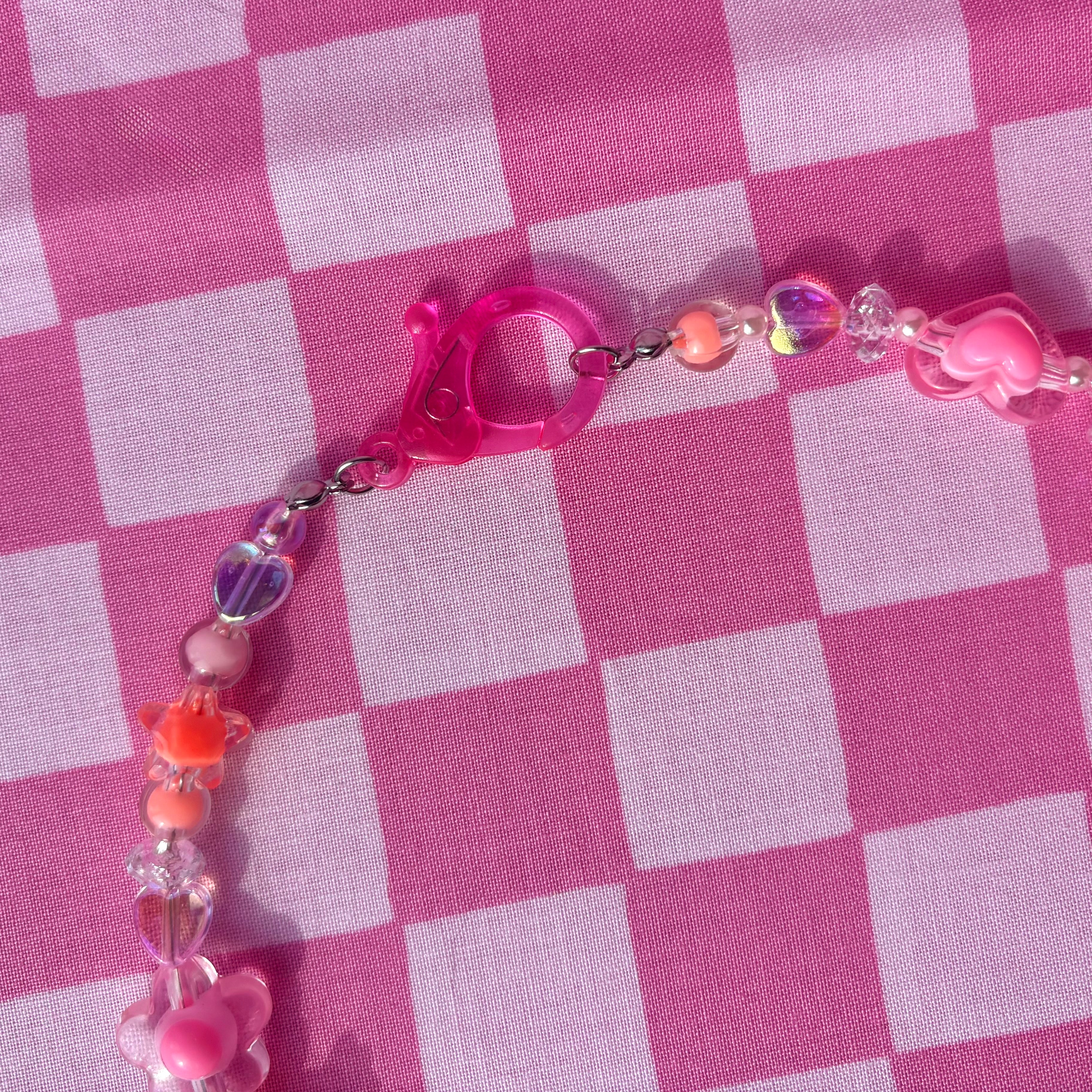 FUZZY BEAR Y2K Beaded Necklace ·˚ ༘ ⋆.𐙚 ̊