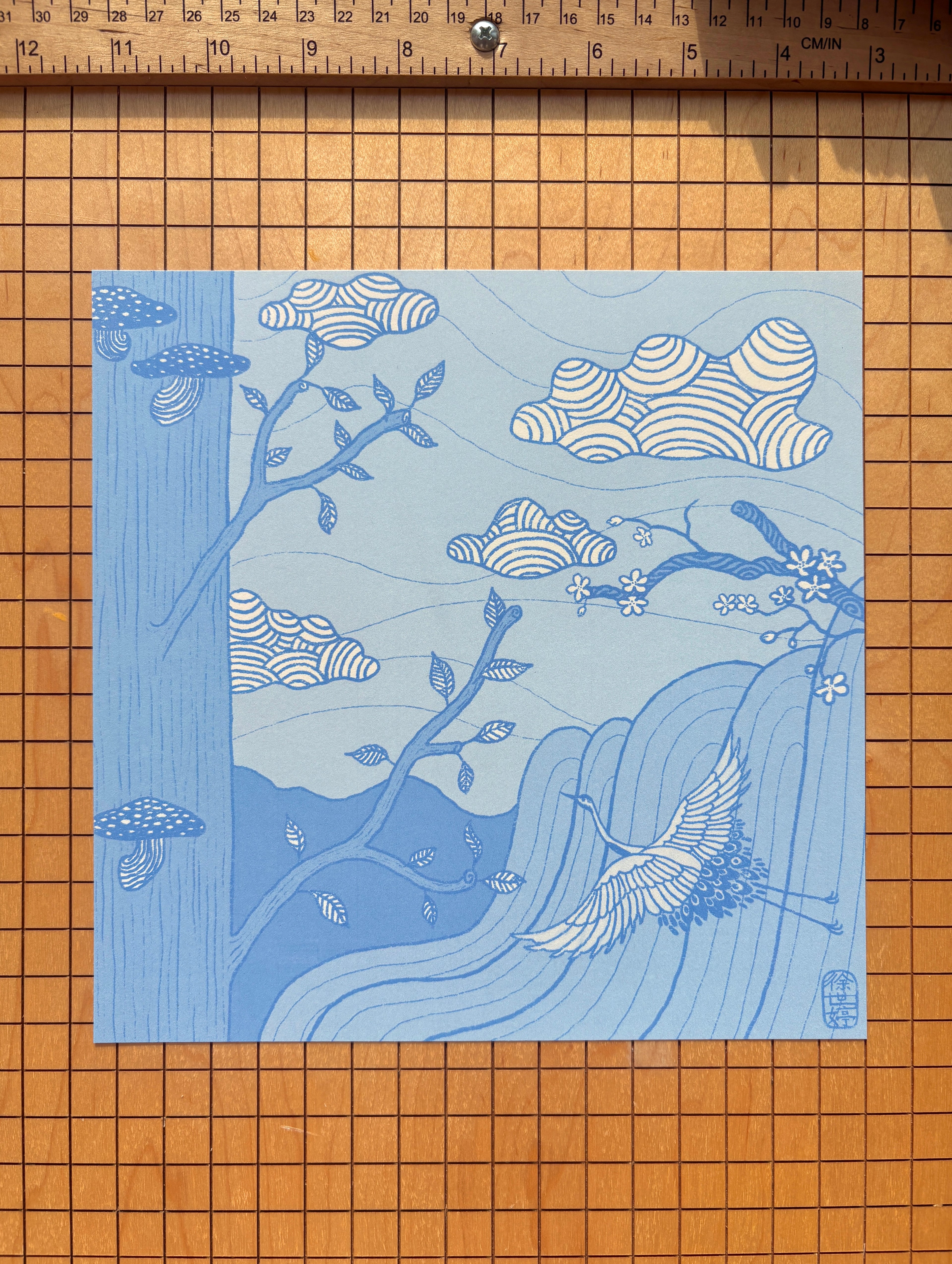 CRANE RETURNING HOME Print