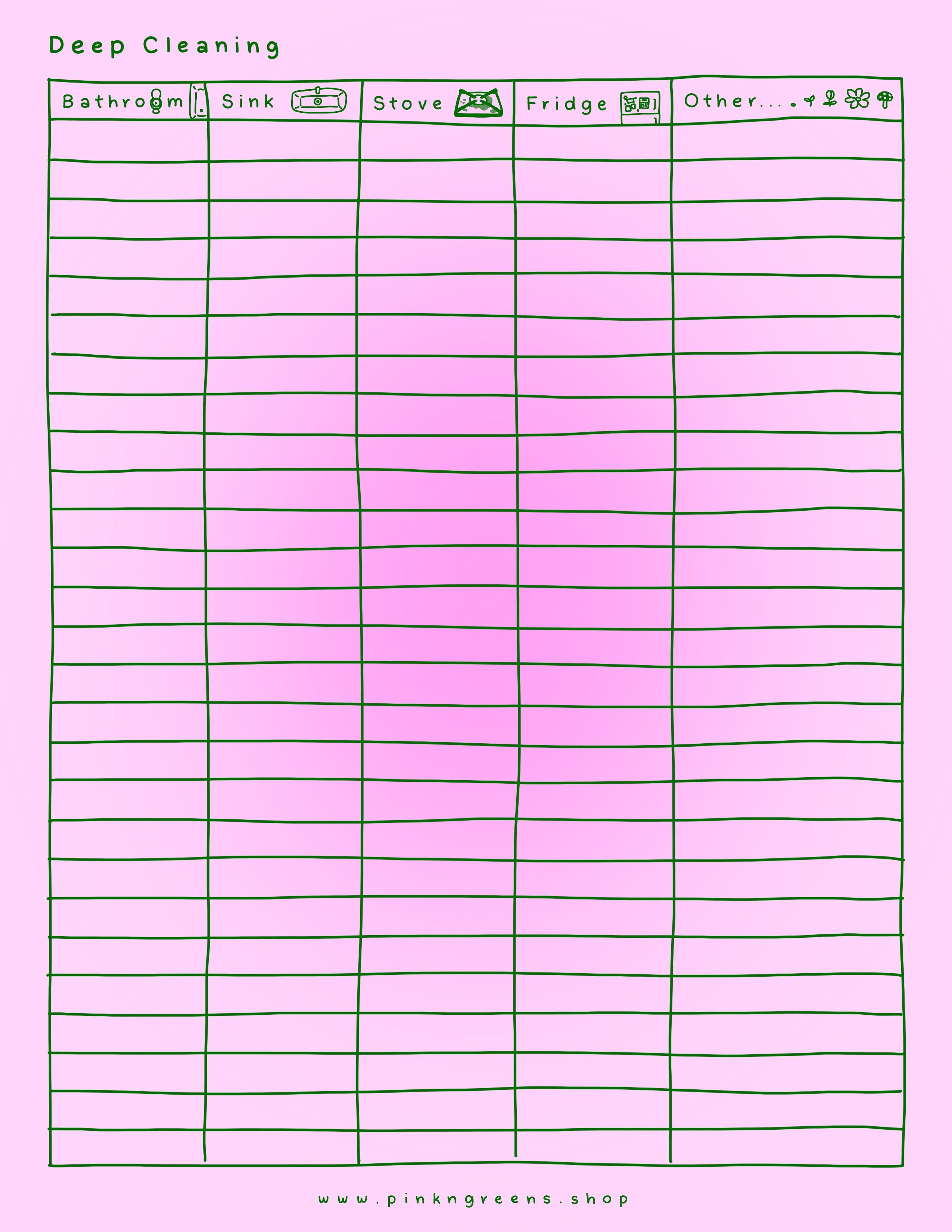 ADHD CLEANING CHARTS