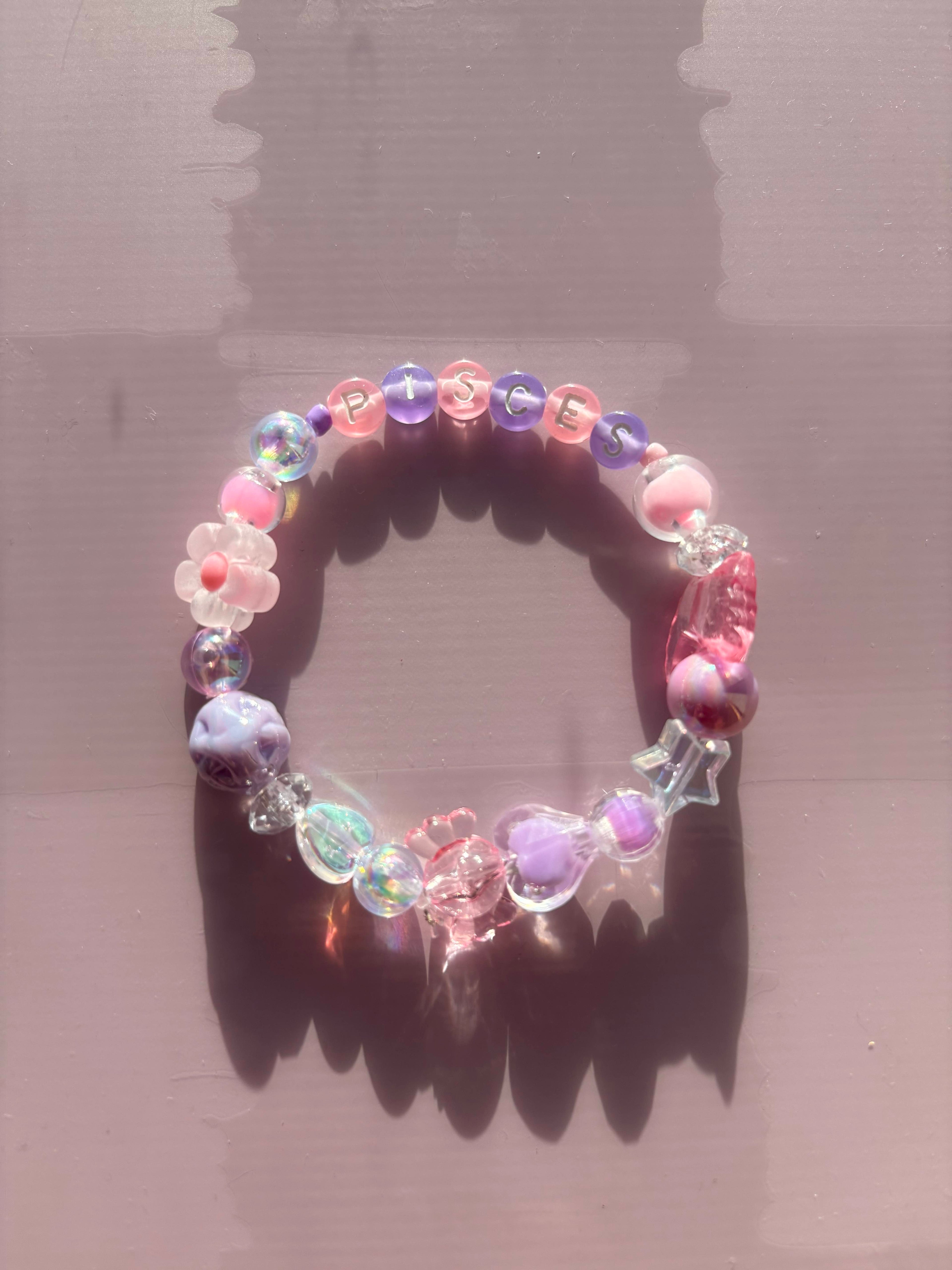 PISCES Y2K Beaded Bracelet ~.₊˚.༄⋆⁺₊✧ ⁺ ~
