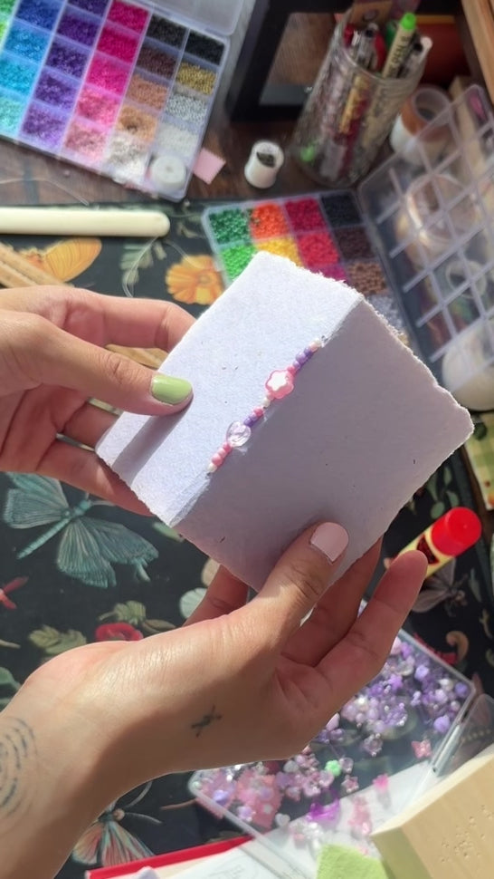 Handmade Recycled Paper Minibook ( purple // pink )